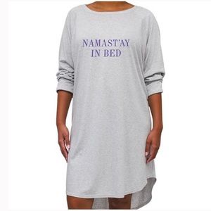 “NAMASTAY IN BED” long sleeve namaste night shirt